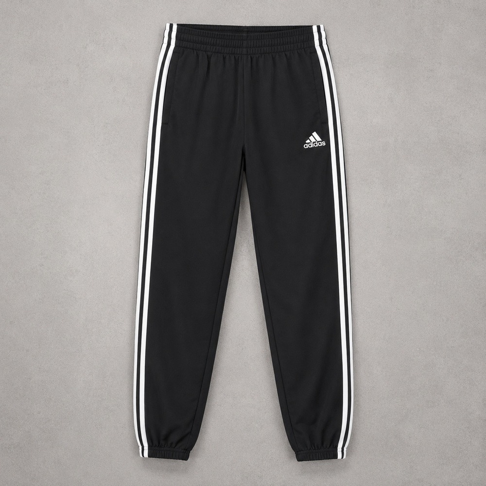 Adidas Kids Black White 3-Stripe Jogger Sweatpants L 14/16 Sporty Activewear